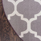 Rugs.com Lattice Collection Rug – 8 Ft Round Purple Medium-Pile Rug Perfect for Kitchens, Dining Rooms