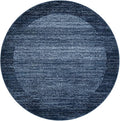Rugs.com Angelica Collection Rug – 4 Ft Round Navy Blue Medium-Pile Rug Perfect for Kitchens, Dining Rooms
