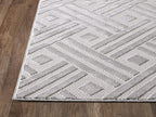 Abani Modern Grey Geometric Striped Chevron 7'9" X 10'2" Area Rug Rugs Nova Collection - Eclectic Pattern Accent Rug
