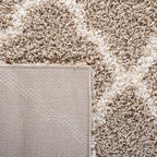 SAFAVIEH Dallas Shag Collection Runner Rug - 2'3" x 16', Beige & Ivory, Trellis Design, Non-Shedding & Easy Care, 1.5-inch Thick Ideal for High Traffic Areas in Living Room, Bedroom (SGD257D)
