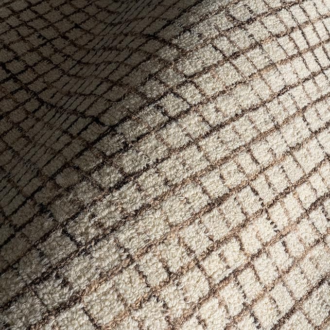 Rugs USA Melrose Cream, 4' Round, Handmade, Wool & Cotton, Soft and Cozy, High Traffic, Stain Resistant, Easy Clean, Durable Area Rug for Bedroom, Living Room, Dining Space, Den, Entryway