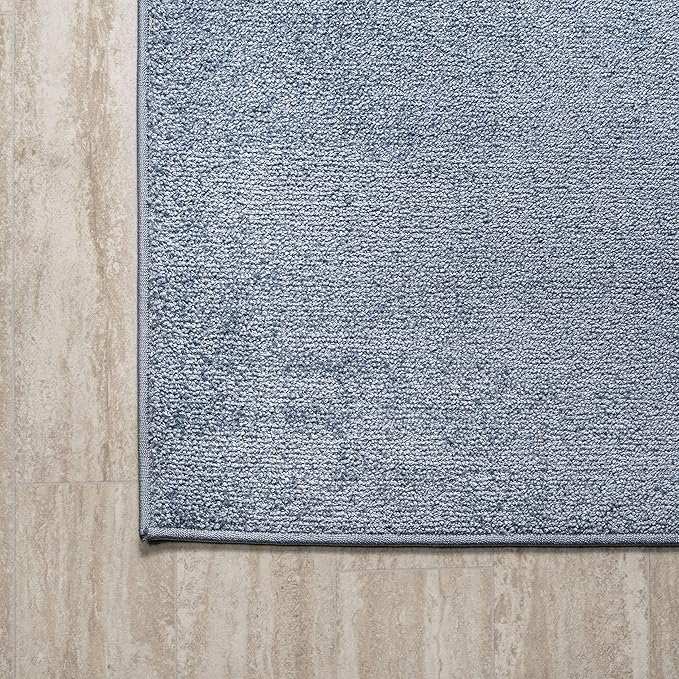 JONATHAN Y Haze Solid Low-Pile Classic Blue Indoor Area Rug 5x8, Coastal,Bohemian,Minimalist,Classic, Easy-Cleaning for Living Room,Bedroom,Kitchen,Pet Friendly,Non-Shedding (SEU100F-5)