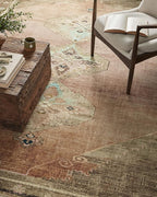 Loloi Magnolia Home by Joanna Gaines Sinclair Collection SIN-06 Clay/Tobacco 2'-3" x 9'-6", .25" Pile Height, Machine Washable, Runner Rug
