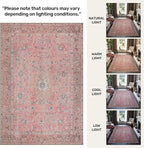 GLN Rugs Traditional Collection - Machine Washable Area Rug, Traditional Washable, Non Slip, Low Pile Chenille Rug, Living Room, Bedroom, Kitchen Rug (2' x 3' Pink/Cream)