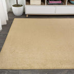 Eyely UES100B-9 Supersoft Haze Solid Low-Pile Indoor Area Rug Casual;Contemporary;Solid;Traditional, Bedroom, Kitchen, Living Room, Easy-Cleaning, Non-Shedding, 9 X 12, Mustard