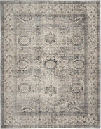 ReaLife Rugs Machine Washable Area Rug - Living Room Bedroom Bathroom Kitchen Entryway Office - Padded Low Pile Stain Resistant Premium - Boho Farmhouse Vintage - Paz - Beige Gray Ivory 5' x 7'