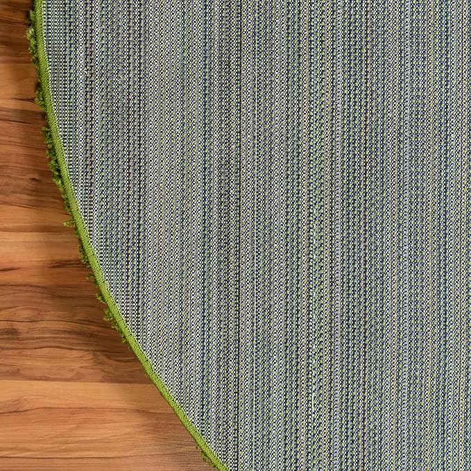 Unique Loom Solid Shag Collection Area Rug (4' 1" Round, Grass Green)