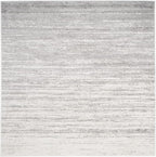SAFAVIEH Adirondack Collection Area Rug - 5' Square, Ivory & Silver, Modern Ombre Design, Non Shedding & Easy to Clean, Ideal for Living Room, Bedroom, Office, Dining Space (ADR113B)