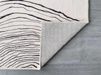 GLN Rugs Contemporary Collection - Machine Washable Area Rug, Contemporary Washable, Non Slip, Low Pile Chenille Rug, Living Room, Bedroom, Kitchen Rug (3' x 5' Beige Black)