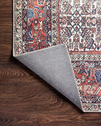 Loloi Layla Collection LAY-12 Ivory/Brick 9'-0" x 12'-0" .13" Thick Area Rug, Soft, Durable, Vintage Inspired, Distressed, Low Pile, Non-Shedding, Easy Clean, Printed, Living Room Rug