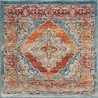 Unique Loom Isabella Collection Area Rug - Rossellini (4' 1" Square, Rust Red/ Beige)