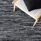 SAFAVIEH Rag Rug Collection Accent Rug - 2'6" x 4', Black, Handmade Boho Stripe Cotton, Ideal for High Traffic Areas in Entryway, Living Room, Bedroom (RAR121Z)