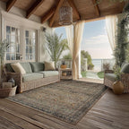 Area Rug Non Slip Machine Washable Ultra Soft Living Room/Bedroom/Kitchen/Outdoor/Classroom Vintage Brown, 4'×6'