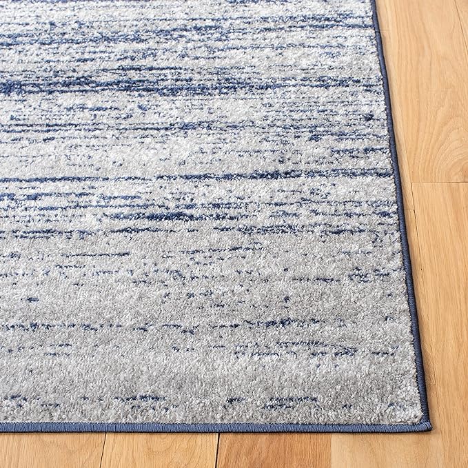 SAFAVIEH Adirondack Collection Runner Rug - 2'6" x 8', Navy & Grey, Modern Ombre Design, Non Shedding & Easy to Clean, Ideal for Hallway, Foyer, Kitchen, Entryway, Bedroom (ADR113E)