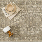 Brown Runner Rug 2x6 Hallway Machine Washable Kitchen Vintage Distressed Non Slip Long Carpet Indoor Retro Floral Bedroom Accent Throw Rug for Bathroom Office Laundry Dining Room