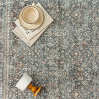 Area Rug 5x7 Gray Living Room Washable Vintage Carpet Non Slip Indoor Retro Traditional Grey Accent Throw Large Rug for Office Kitchen Bedroom Dining Room