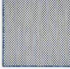 Nourison Home Courtyard Ivory Blue 9' x 12' Area Rug - Easy Clean, Non Shedding, Bed Room, Living Room, Dining Room, Kitchen (9' x 12')