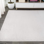Eyely UES100D-4 Supersoft Haze Solid Low-Pile Indoor Area Rug Casual;Contemporary;Solid;Traditional, Bedroom, Kitchen, Living Room, Easy-Cleaning, Non-Shedding, 4 X 6, Ivory