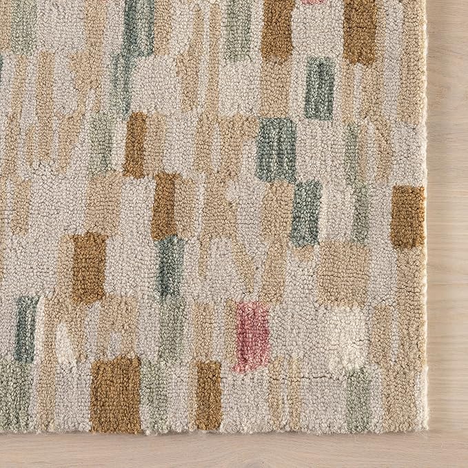 Dash & Albert Ashmore Multi Hand Micro Hooked Wool Rug, 2 X 3 Feet, Multicolored Geometric Pattern