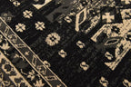 Unique Loom Taftan Collection Border Geometric Tribal Inspired Design Area Rug (4' 0 x 6' 0 Rectangular, Black/ Gray)