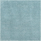 Unique Loom Davos Shag Collection Area Rug - Solid (7' 1" Square, Aqua)