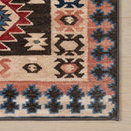 Dash & Albert Balsam Kilim Multi Machine Washable Rug, 7.5 X 9.5 Feet, Red Geometric Pattern