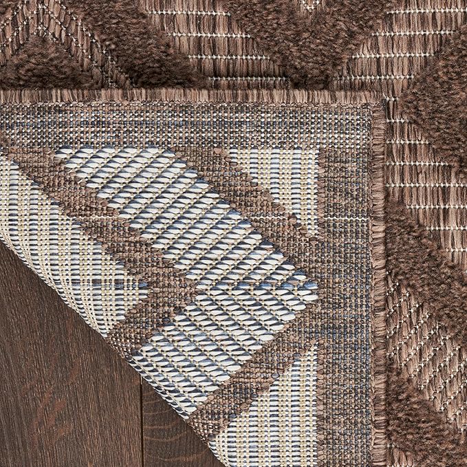 Nourison Home Versatile Brown 2'2" x 7'6 Area Rug - Easy Clean, Non Shedding, Bed Room, Living Room, Dining Room, Kitchen (8' Runner)
