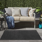Nourison Home Nourison Essentials Black 3' x 5' Area Rug - Easy Clean, Non Shedding, Bed Room, Living Room, Dining Room, Kitchen (3' x 5')