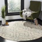 SAFAVIEH Adirondack Collection Round Rug - 12' Round, Ivory & Light Blue, Contemporary Design, Stain Resistant, Ideal for High Traffic Areas in Living Room, Bedroom & Dining Room (ADR131T-12R)