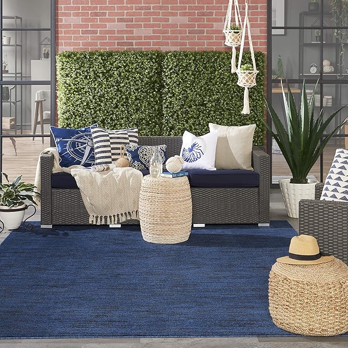 Nourison Home Nourison Essentials Midnight Blue 7' x 10' Area Rug - Easy Clean, Non Shedding, Bed Room, Living Room, Dining Room, Kitchen (7' x 10')