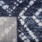 SAFAVIEH Adirondack Collection Area Rug - 6' Square, Navy & Ivory, Modern Diamond Distressed Design, Non-Shedding & Easy Care, Ideal for High Traffic Areas in Living Room, Bedroom (ADR131N)