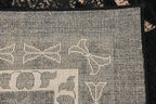 Unique Loom Taftan Collection Border Geometric Tribal Inspired Design Area Rug (9' 0 x 12' 0 Rectangular, Black/ Gray)