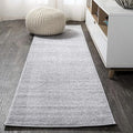 JONATHAN Y Haze Solid Low-Pile Light Gray Runner Rug 2x16, Coastal,Bohemian,Minimalist,Classic, Easy-Cleaning for Living Room,Bedroom,Kitchen,Pet Friendly,Non-Shedding (SEU100K-216)