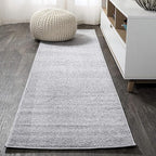 JONATHAN Y Haze Solid Low-Pile Light Gray Runner Rug 2x16, Coastal,Bohemian,Minimalist,Classic, Easy-Cleaning for Living Room,Bedroom,Kitchen,Pet Friendly,Non-Shedding (SEU100K-216)