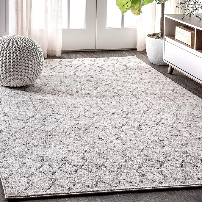 JONATHAN Y Boho Vintage Diamond Cream/Gray Indoor Area Rug 10X14 ft, Moroccan Hype for Living Room, Bedroom, Kitchen, Office, Easy-Cleaning, High Traffic, Pet-Friendly, Non-Shedding (MOH101B-14)