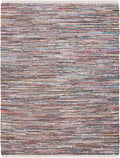 SAFAVIEH Rag Rug Collection Area Rug - 9' x 12', Rust & Multi, Handmade Boho Stripe Cotton, Ideal for High Traffic Areas in Living Room, Bedroom (RAR121E)