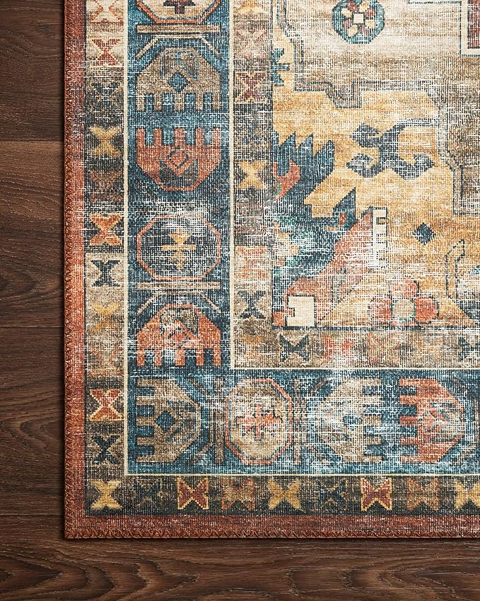 Loloi II Skye Collection SKY-07 Terracotta/Sky 2'-6" x 7'-6" Runner Rug