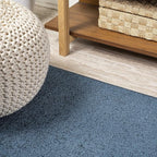 JONATHAN Y Haze Solid Low-Pile Navy 5' Round Indoor Area Rug, Coastal,Bohemian,Minimalist,Classic, Easy-Cleaning for Living Room,Bedroom,Kitchen,Pet Friendly,Non-Shedding (SEU100C-5R)