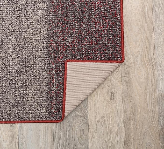 Modern Boxes Design Non-Slip (Non-Skid) Area Rug 20" X 30" Red