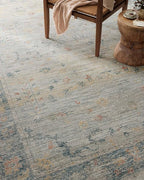 Loloi Magnolia Home by Joanna Gaines Millie Collection MIE-04 Slate/Multi 9'-6" x 9'-6", .25" Pile Height, Round Area Rug
