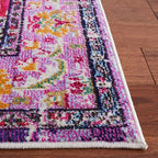 SAFAVIEH Monaco Collection Area Rug - 8' x 10', Violet & Fuchsia, Boho Chic Medallion Distressed Design, Non-Shedding & Easy Care, Ideal for High Traffic Areas in Living Room, Bedroom (MNC243P)