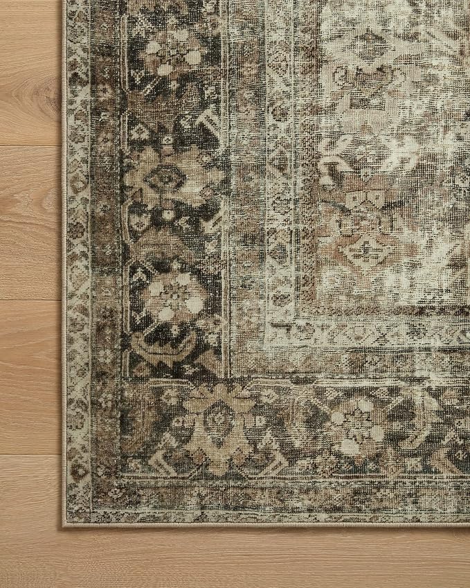 Loloi Magnolia Home by Joanna Gaines Sinclair Collection SIN-01 Pebble/Taupe 2'-0" x 5'-0", .25" Pile Height, Machine Washable, Accent Rug