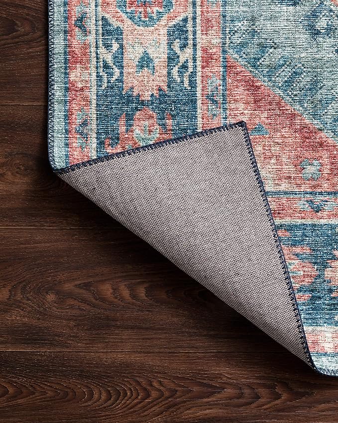 Loloi Skye Collection SKY-03 Turquoise/Terracotta 9'-0" x 12'-0" Area Rug