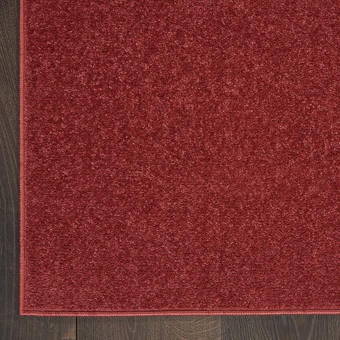 Nourison Home Nourison Essentials Brick Red 5' x Square Area Rug - Easy Clean, Non Shedding, Bed Room, Living Room, Dining Room, Kitchen (5' x Square)