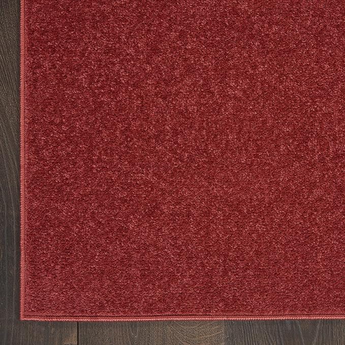 Nourison Home Nourison Essentials Brick Red 8' x 10' Area Rug - Easy Clean, Non Shedding, Bed Room, Living Room, Dining Room, Kitchen (8' x 10')