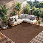 CAMILSON Outdoor Rug 8x10 Modern Area Rugs for Indoor and Outdoor Patios and Porches - Waterproof, Washable, Non-Shedding, Easy-to-Clean Outside Carpet (8 x 10, Solid - Gold)