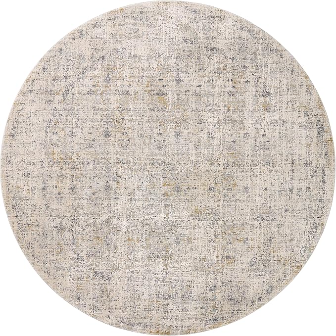 Loloi Amber Lewis Alie Collection ALE-02 Sand/Sky 7'-10'' x 7'-10'', .13'' Pile Height, Round Area Rug
