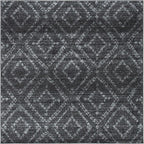 SAFAVIEH Adirondack Collection Area Rug - 6' Square, Dark Grey & Grey, Modern Diamond Distressed Design, Non-Shedding & Easy Care, Ideal for High Traffic Areas in Living Room, Bedroom (ADR131F)