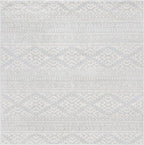 SAFAVIEH Tulum Collection Area Rug - 9' Square, Light Grey & Ivory, Moroccan Boho Tribal Design, Non-Shedding & Easy to Clean, Ideal for Living Room, Bedroom, Dining Space (TUL272F)