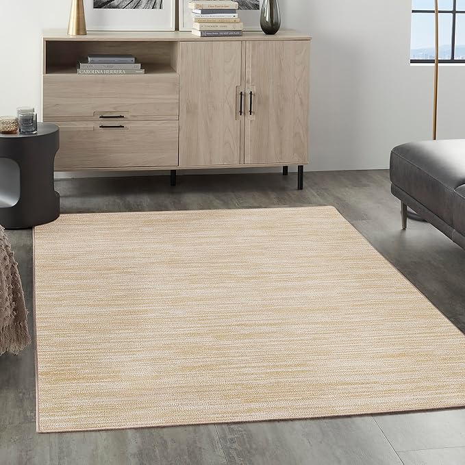 Nourison Home Nourison Essentials Ivory Gold 4' x 6' Area Rug - Easy Clean, Non Shedding, Bed Room, Living Room, Dining Room, Kitchen (4' x 6')